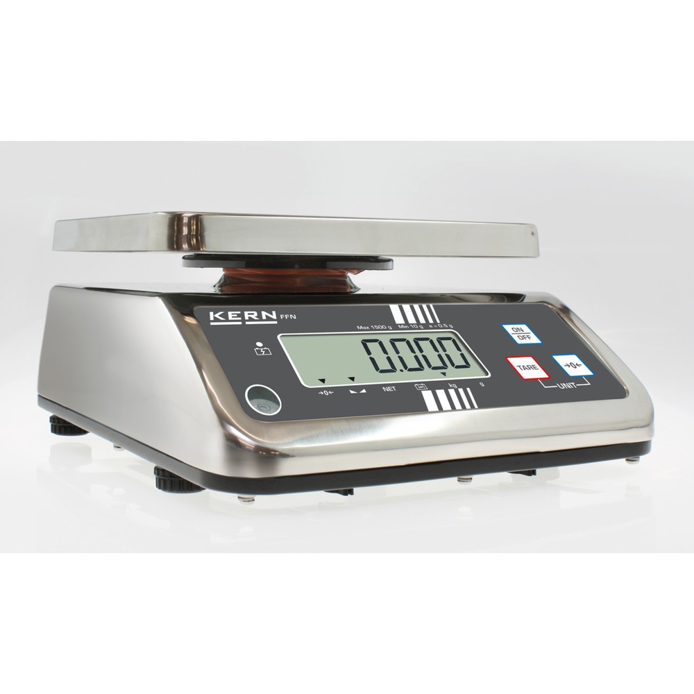 Productafbeelding nr. 2: Rvs tafelweegschaal KERN FFN 3K1IPM, beschermingsklasse IP 65, weegvermogen max. 3 kg