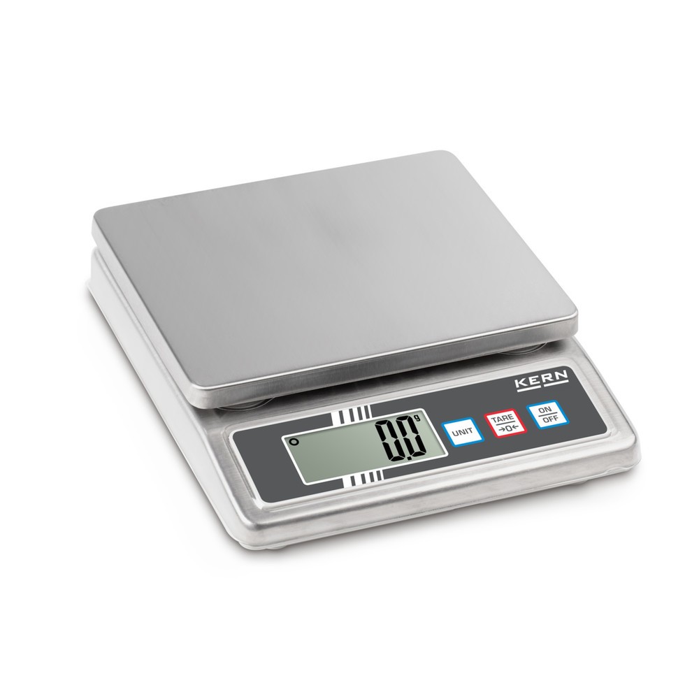 Product afbeelding: Rvs tafelweegschaal KERN FOB 5K-3NS, beschermingsklasse IP 65, weegbereik max. 5 kg