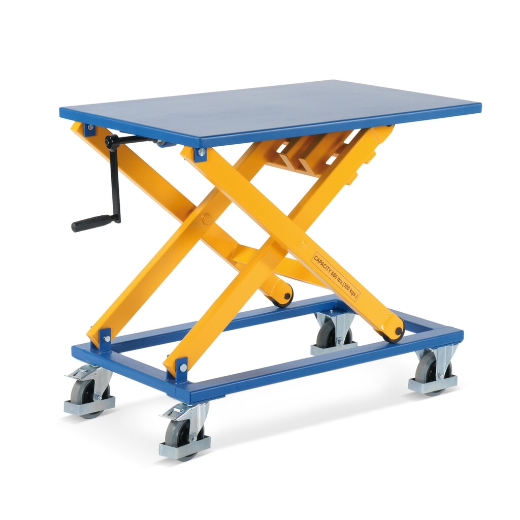 Schaarheftafel met spindel, capaciteit 300 kg, platform van 950 x 600 mm Productafbeelding nr. 2: Schaarheftafel met spindel, capaciteit 300 kg, platform van 950 x 600 mm