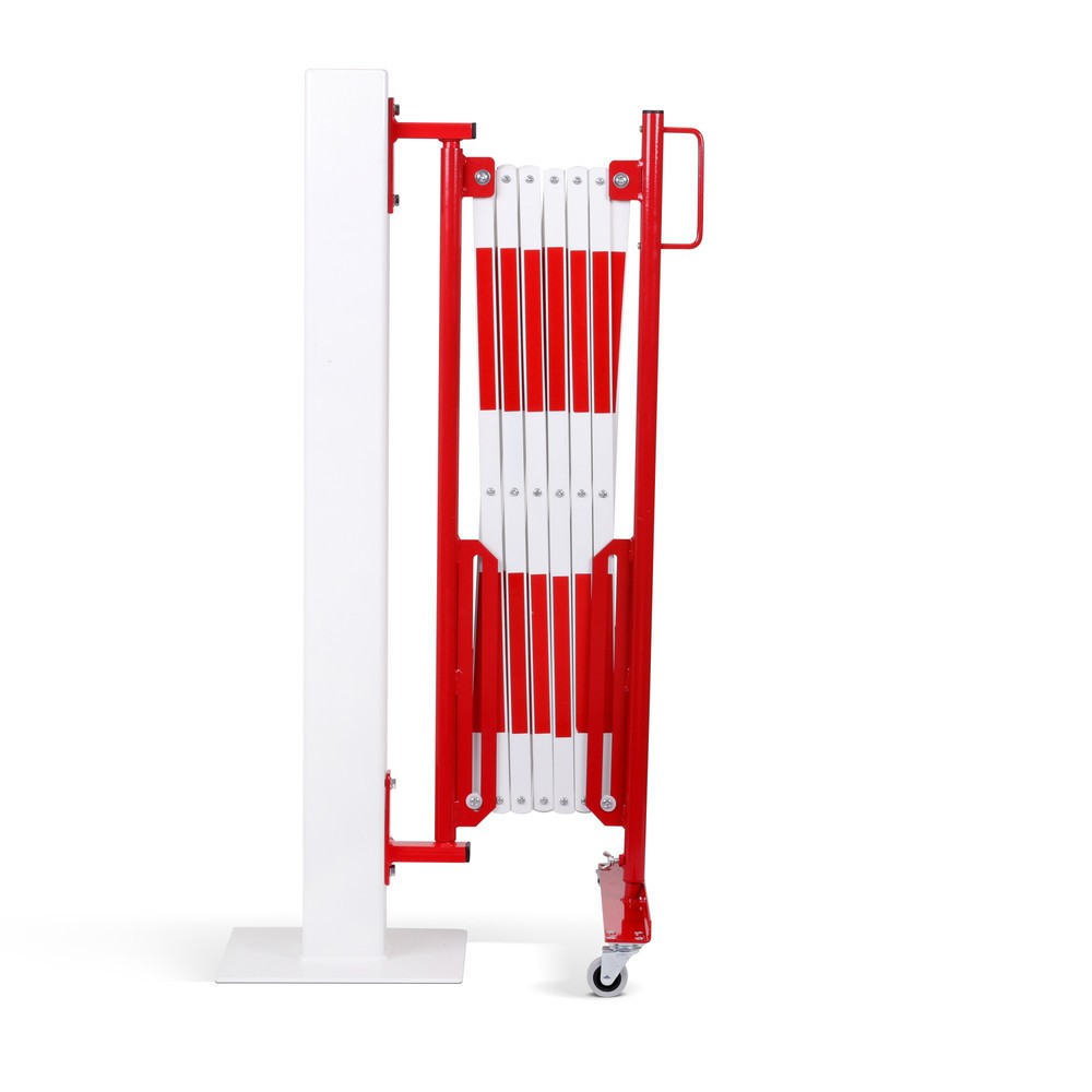 Productafbeelding nr. 1: Schaarhek, wiel aan één zijde, wandmontage, breedte 3.600 mm, rood/wit