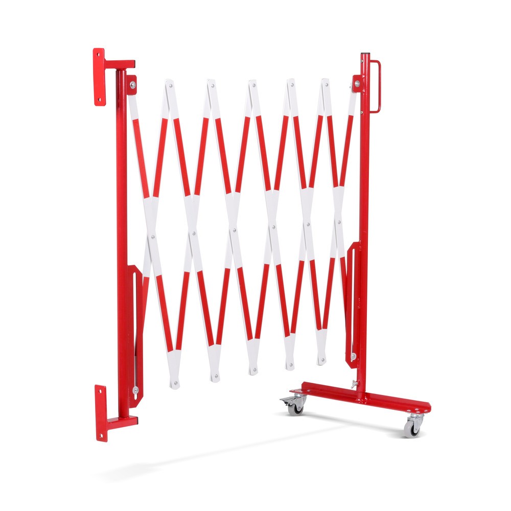 Productafbeelding nr. 8: Schaarhek, wiel aan één zijde, wandmontage, breedte 3.600 mm, rood/wit
