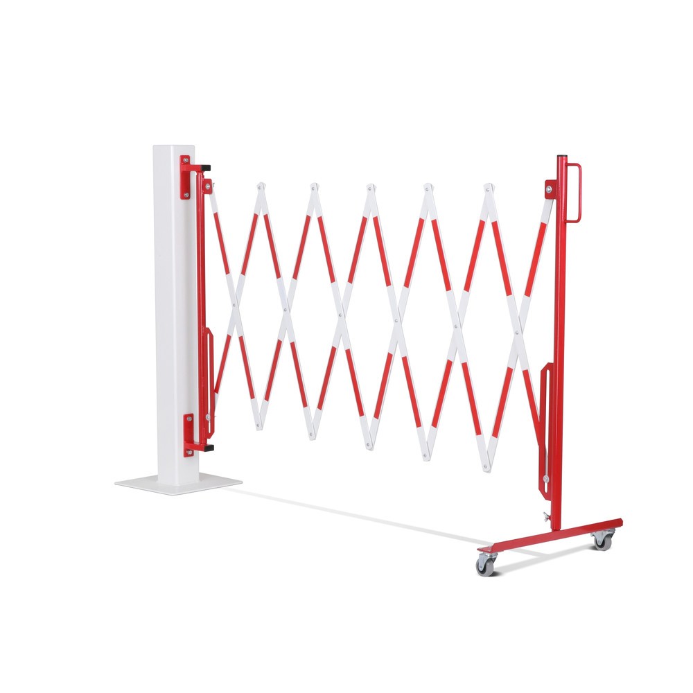 Productafbeelding nr. 10: Schaarhek, wiel aan één zijde, wandmontage, breedte 3.600 mm, rood/wit