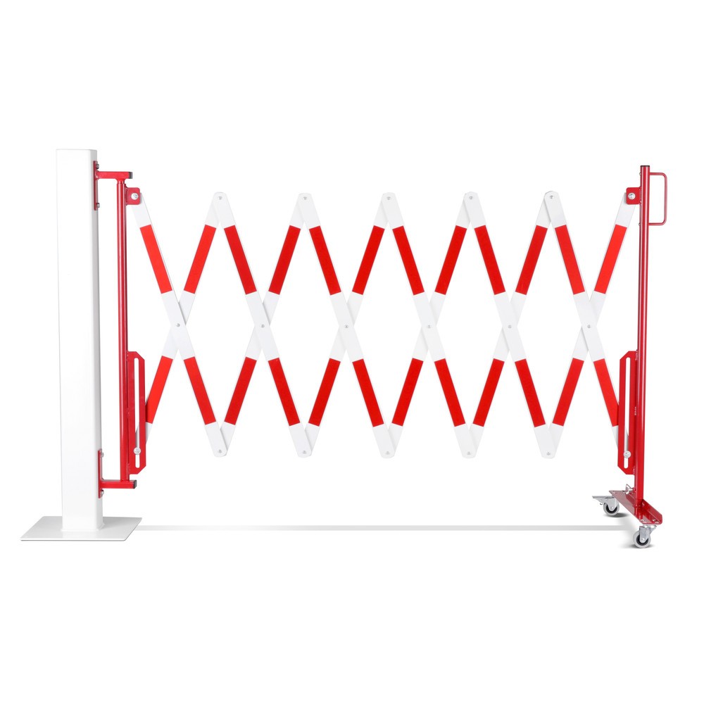 Productafbeelding nr. 11: Schaarhek, wiel aan één zijde, wandmontage, breedte 4.000 mm, rood/wit