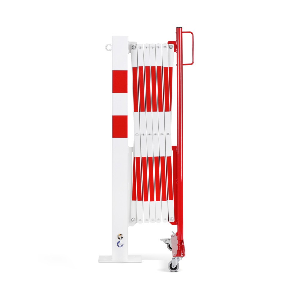 Product afbeelding: Schaarhek met afzetpaal, 70 x 70 mm, breedte 3.600, rood/wit