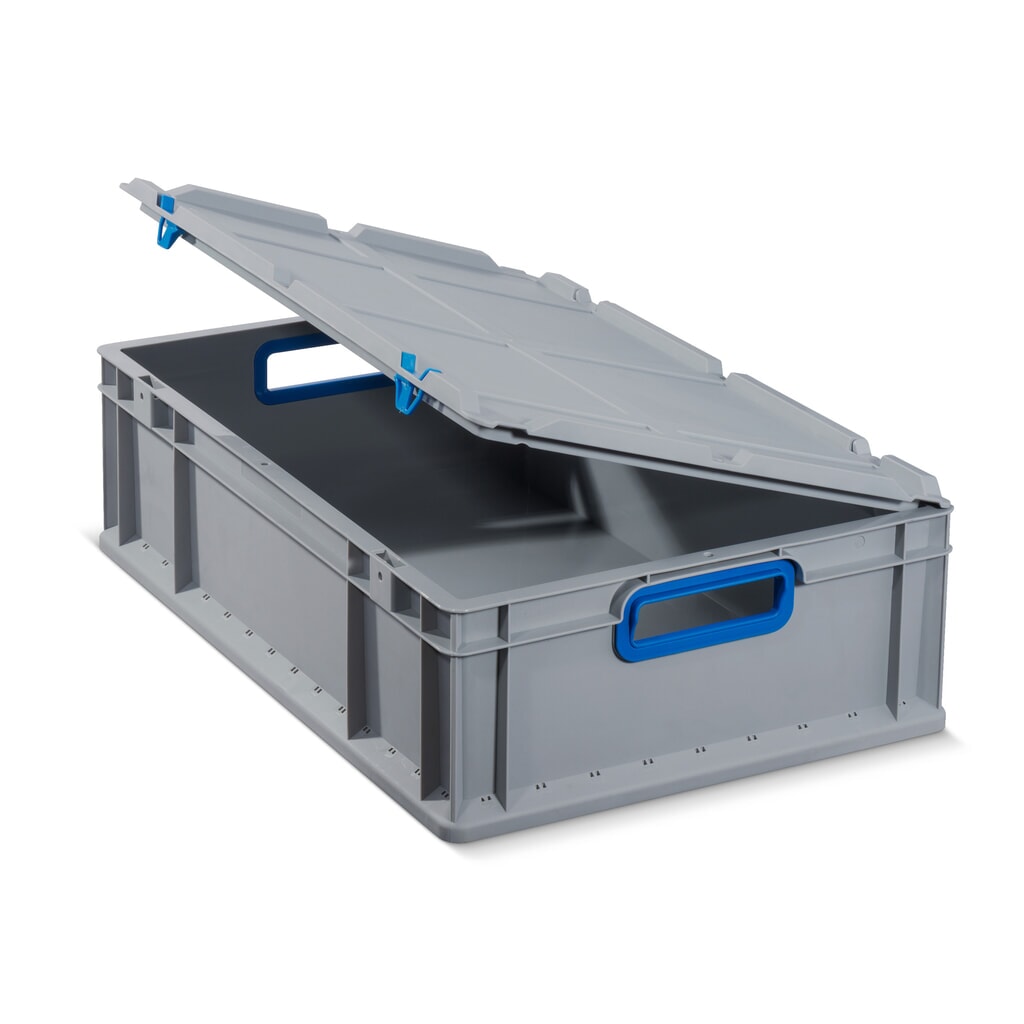 Scharnierdeksel, zonder sluitingen, voor euro-stapelbak, voor bxd 400 x 300 mm Productafbeelding nr. 2: Scharnierdeksel, zonder sluitingen, voor euro-stapelbak, voor bxd 400 x 300 mm