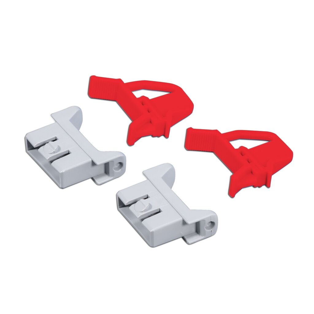 Scharniersluitingen, 4-delig, voor euro-stapelbak, rood Product afbeelding: Scharniersluitingen, 4-delig, voor euro-stapelbak, rood