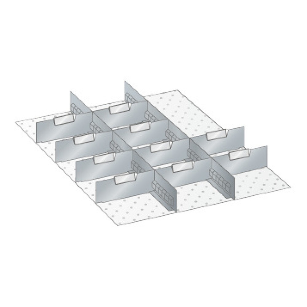 Product afbeelding: Scheidings- en inhaakwanden voor LISTA-kasten, 2 sleufwanden, 10 scheidingspanelen, voor fronthoogte 75 mm