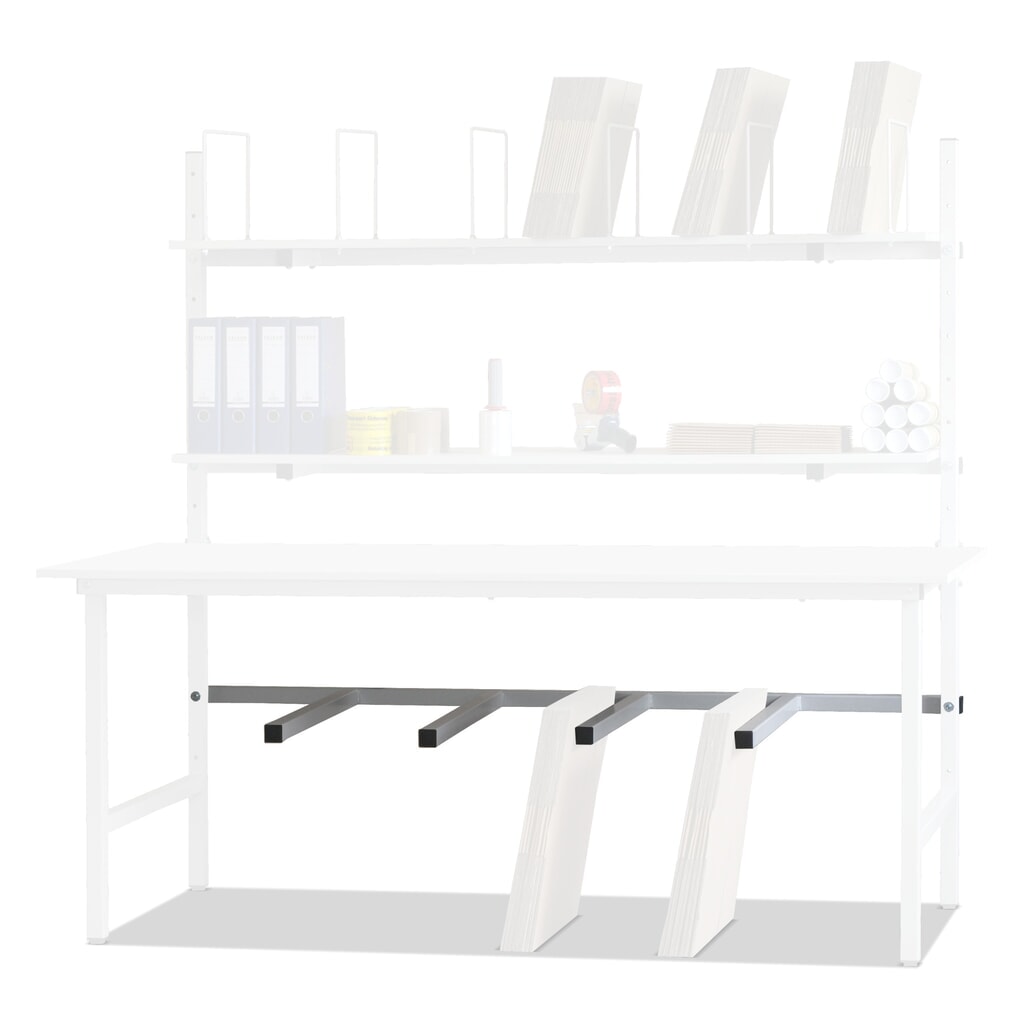 Scheidingsstaven voor verpakkingsmateriaal voor paktafel, breedte 2.000 mm, lichtgrijs Product afbeelding: Scheidingsstaven voor verpakkingsmateriaal voor paktafel, breedte 2.000 mm, lichtgrijs