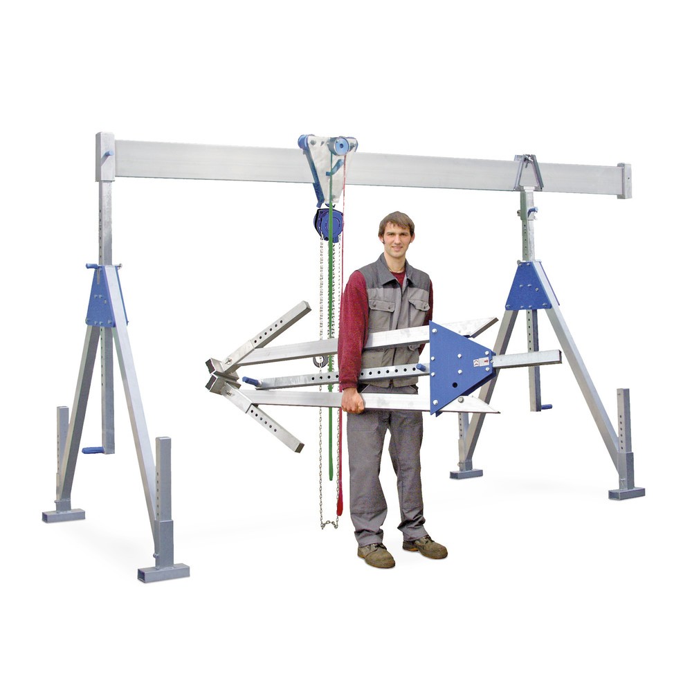 Product afbeelding: SCHILLING aluminium portaalkraan met splitsbare traverse, inhaakpunt 1.249-2.349 mm, draagvermogen 500 kg