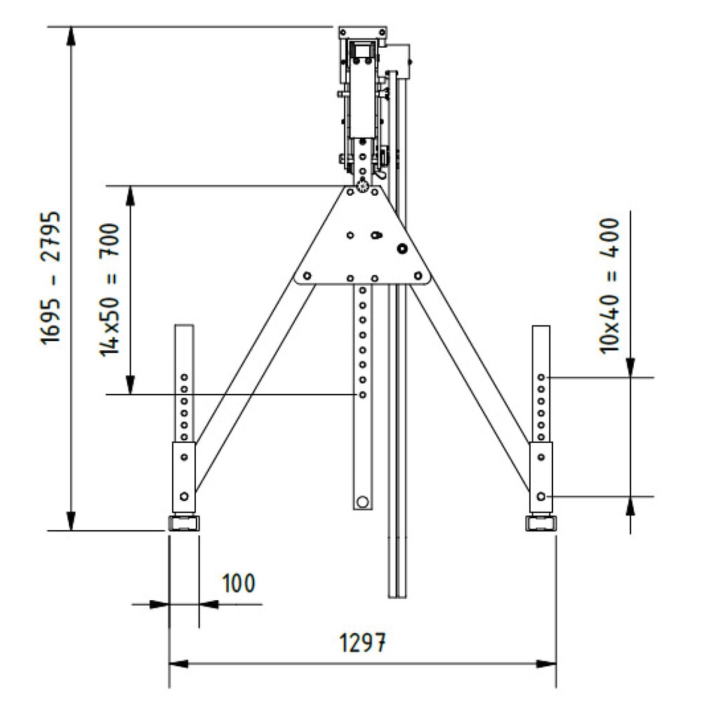 Productafbeelding nr. 3: SCHILLING aluminium portaalkraan met splitsbare traverse, inhaakpunt 1.249-2.349 mm, draagvermogen 500 kg