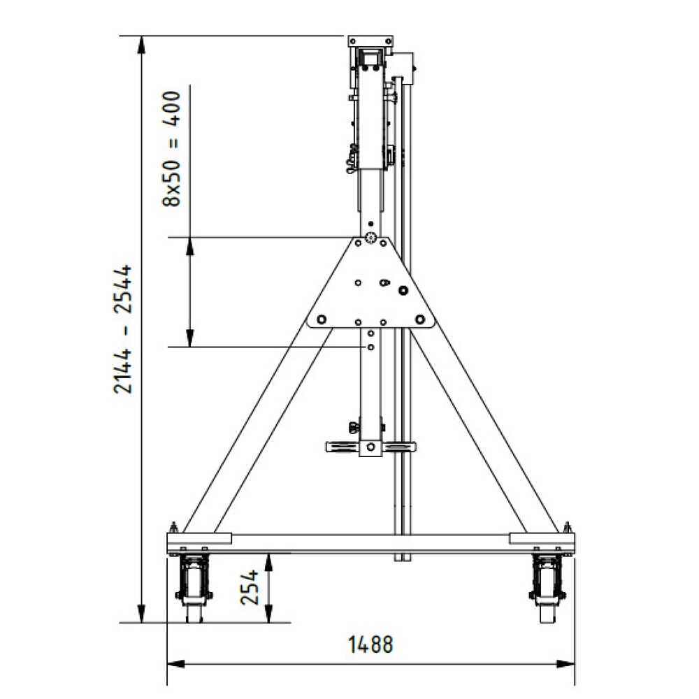 Productafbeelding nr. 2: SCHILLING aluminium portaalkraan met splitsbare traverse, verrijdbaar, totale hoogte max. 2.560 mm, draagvermogen 500 kg