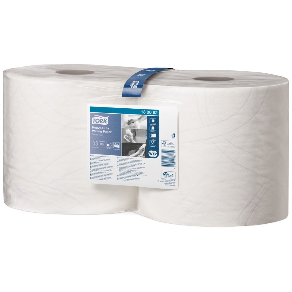 Product afbeelding: Poetsdoekjes TORK® Extra Stark, EU Ecolabel, hxb 340 x 235 mm, 2 rollen, wit