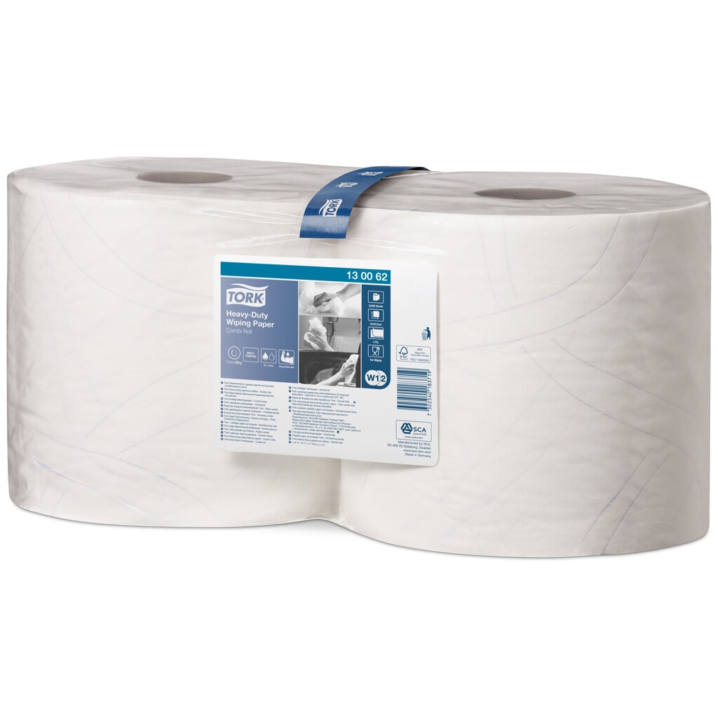 Product afbeelding: Poetsdoekjes TORK® Extra Stark, EU Ecolabel, hxb 340 x 235 mm, 2 rollen, wit