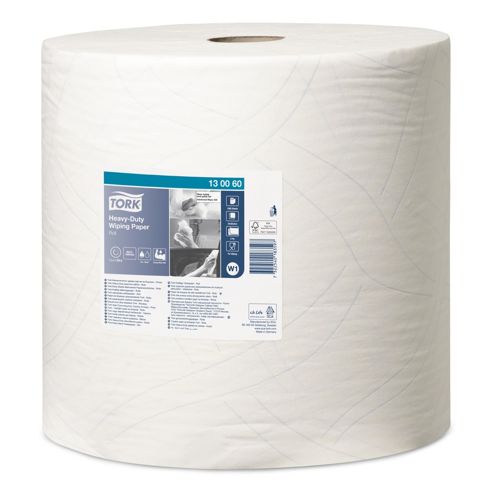 Product afbeelding: Poetsdoekjes TORK® Extra Stark, EU Ecolabel, hxb 340 x 370 mm, 1 rollen, wit