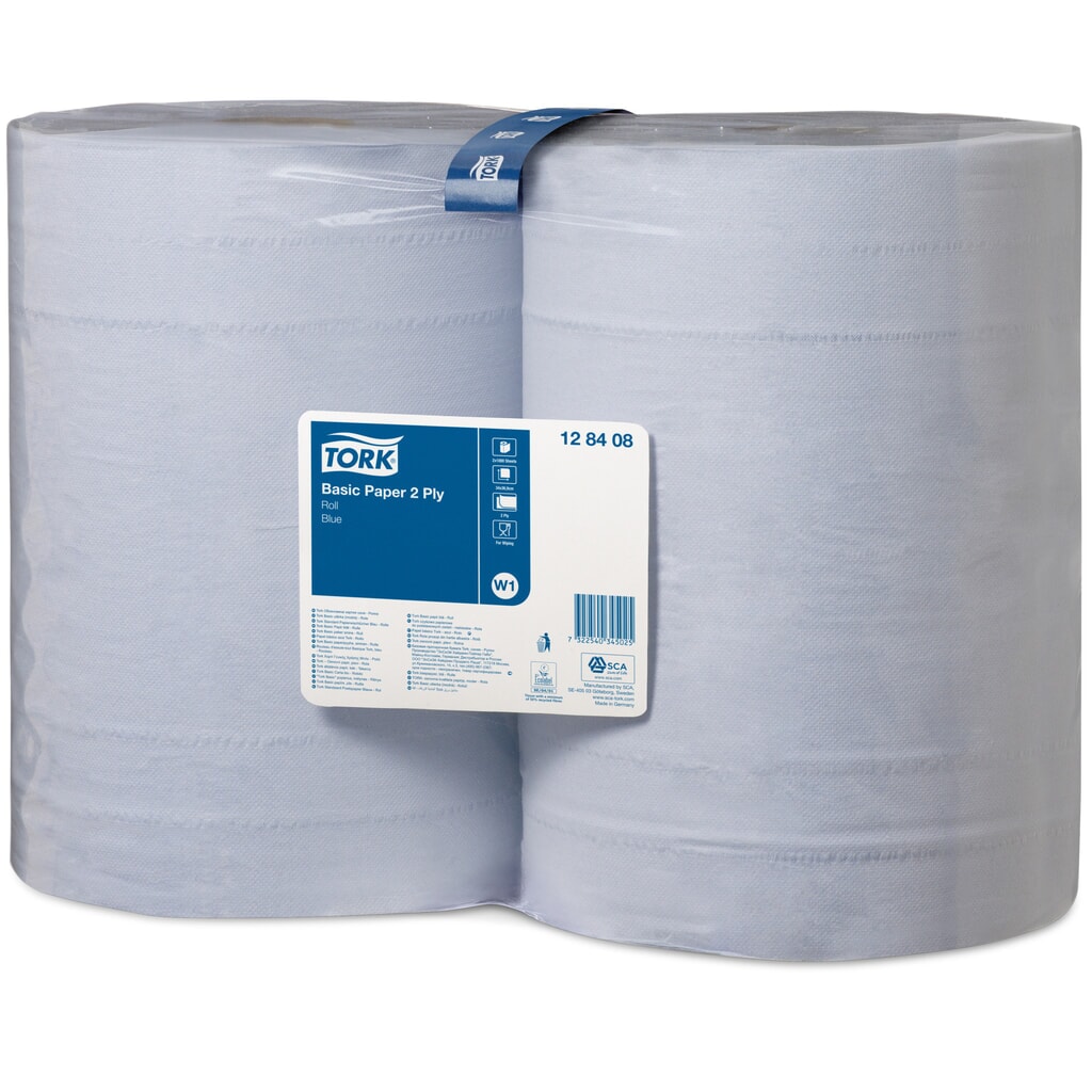 Poetsdoekjes TORK® Extra sterk, h x b 340 x 370 mm, 2 rollen, blauw Product afbeelding: Poetsdoekjes TORK® Extra sterk, h x b 340 x 370 mm, 2 rollen, blauw