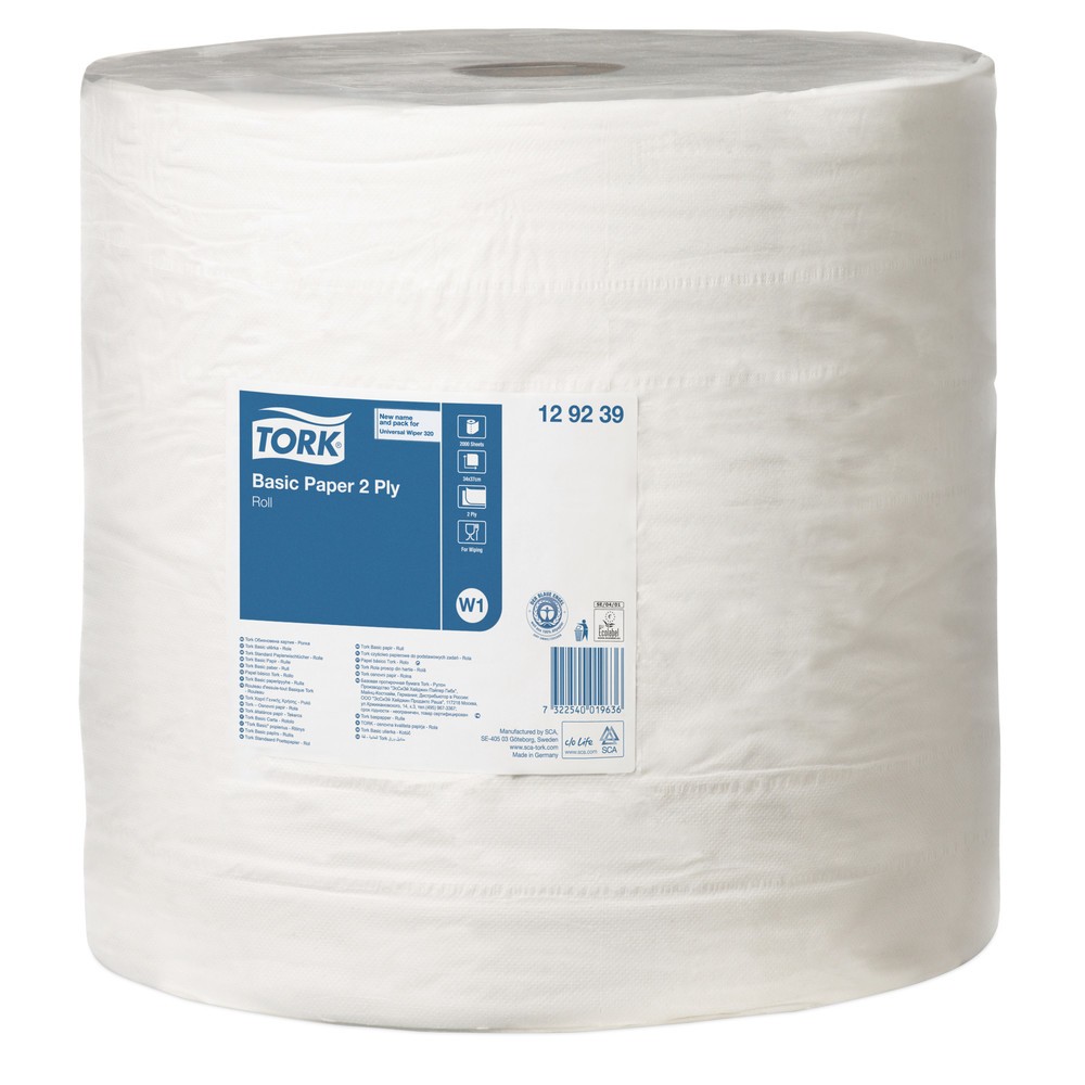 Product afbeelding: Poetsdoekjes TORK® Extra sterk, h x b 340 x 370 mm, 1 rol, wit