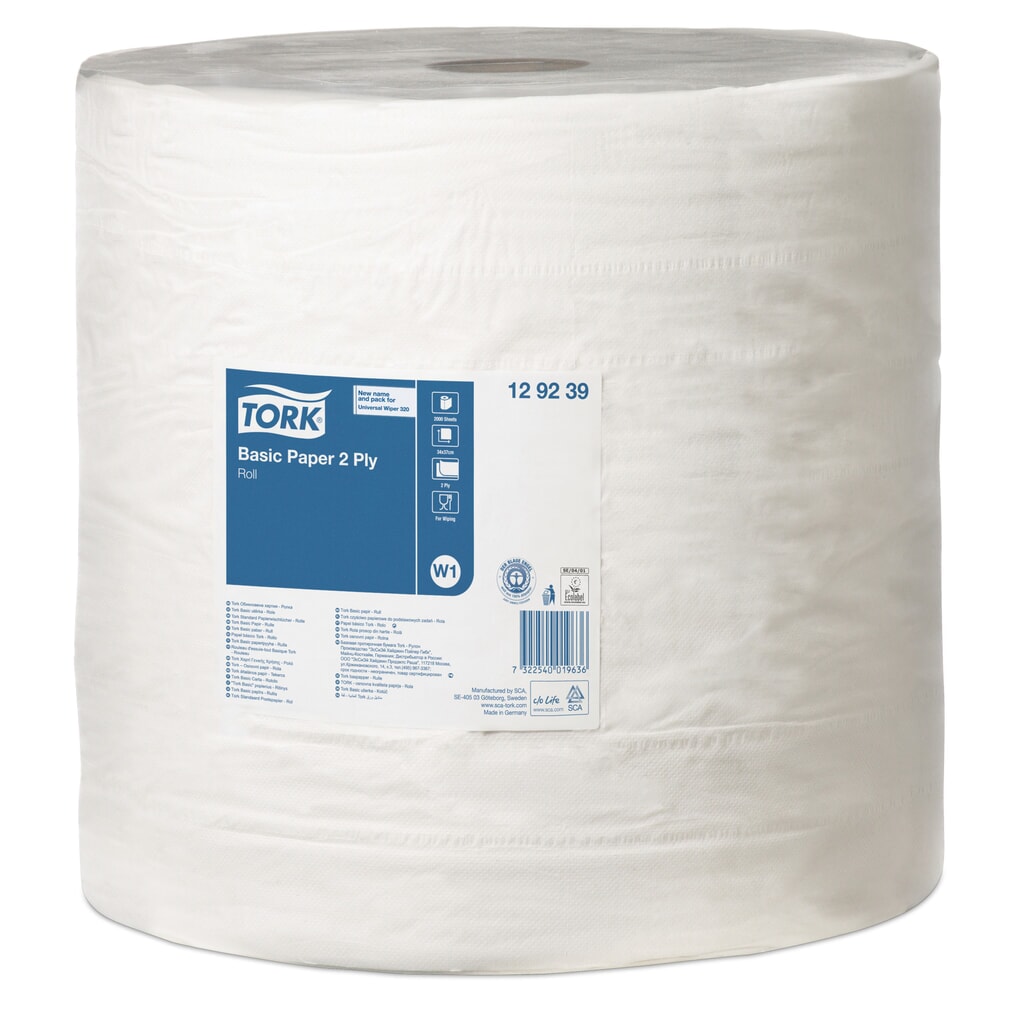 Product afbeelding: Poetsdoekjes TORK® Extra sterk, h x b 340 x 370 mm, 1 rol, wit