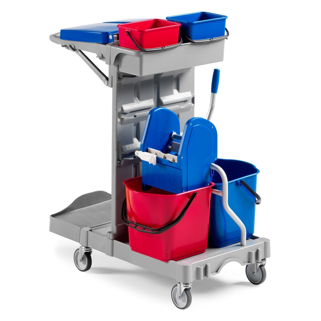Schoonmaakwagen Poly II, 2 x 15 liter met moppers + 2 x 4 lliter Product afbeelding: Schoonmaakwagen Poly II, 2 x 15 liter met moppers + 2 x 4 lliter