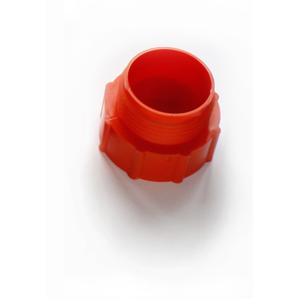 Product afbeelding: Schroefdraadadapter van PE, oranje, 2" BSP binnendraad en TriSure buitendraad