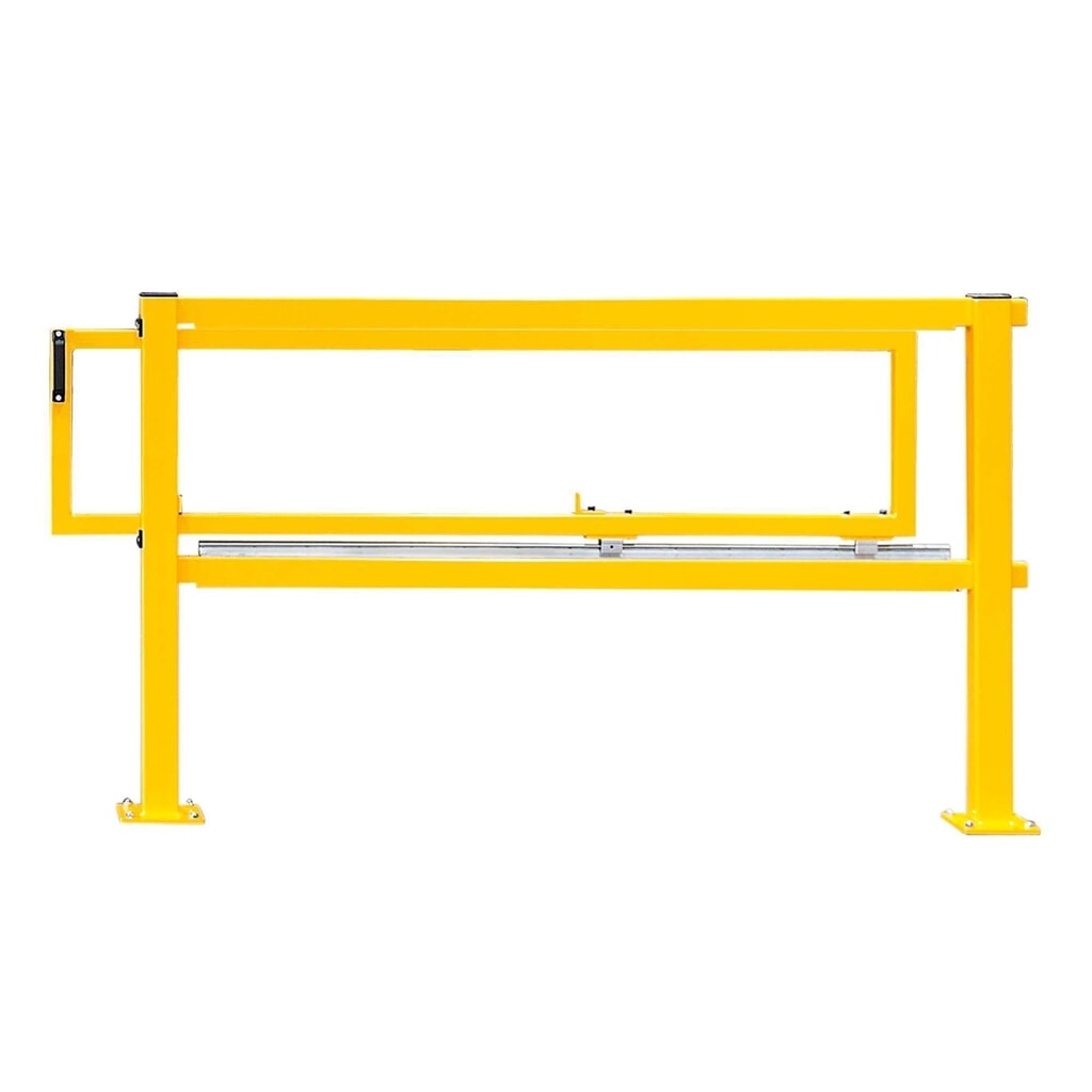 Schuifdeur MORAVIA voor magazijn railing BLACK PULL, S-Line, geel, voor keilboutbevestiging met bodemplaat Productafbeelding nr. 1: Schuifdeur MORAVIA voor magazijn railing BLACK PULL, S-Line, geel, voor keilboutbevestiging met bodemplaat