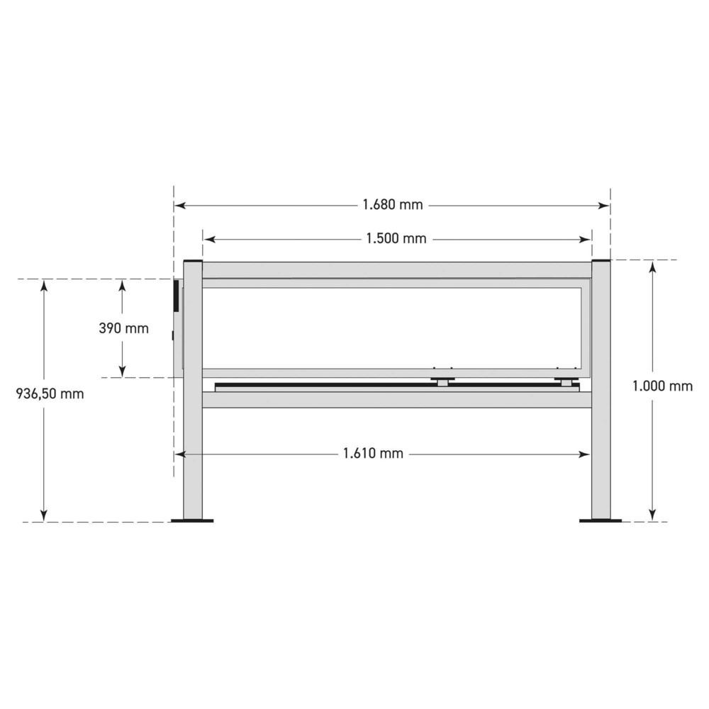 Productafbeelding nr. 2: Schuifdeur MORAVIA voor magazijn railing BLACK PULL, S-Line, geel, voor keilboutbevestiging met bodemplaat