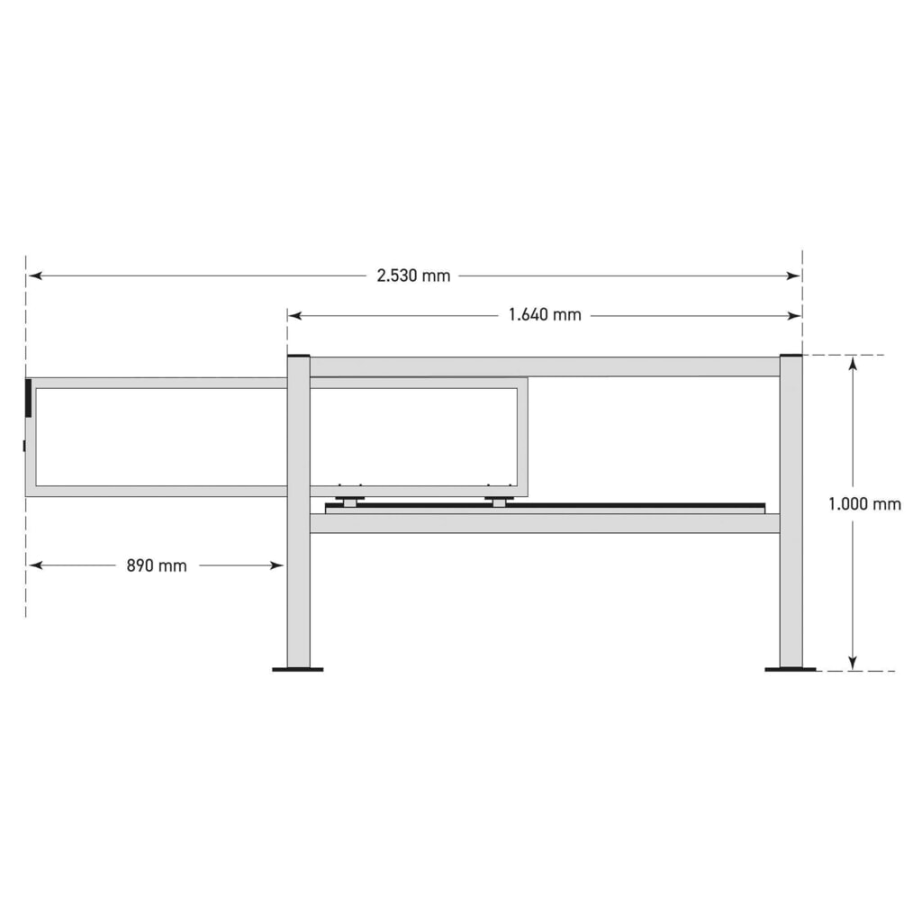 Productafbeelding nr. 3: Schuifdeur MORAVIA voor magazijn railing BLACK PULL, S-Line, geel, voor keilboutbevestiging met bodemplaat