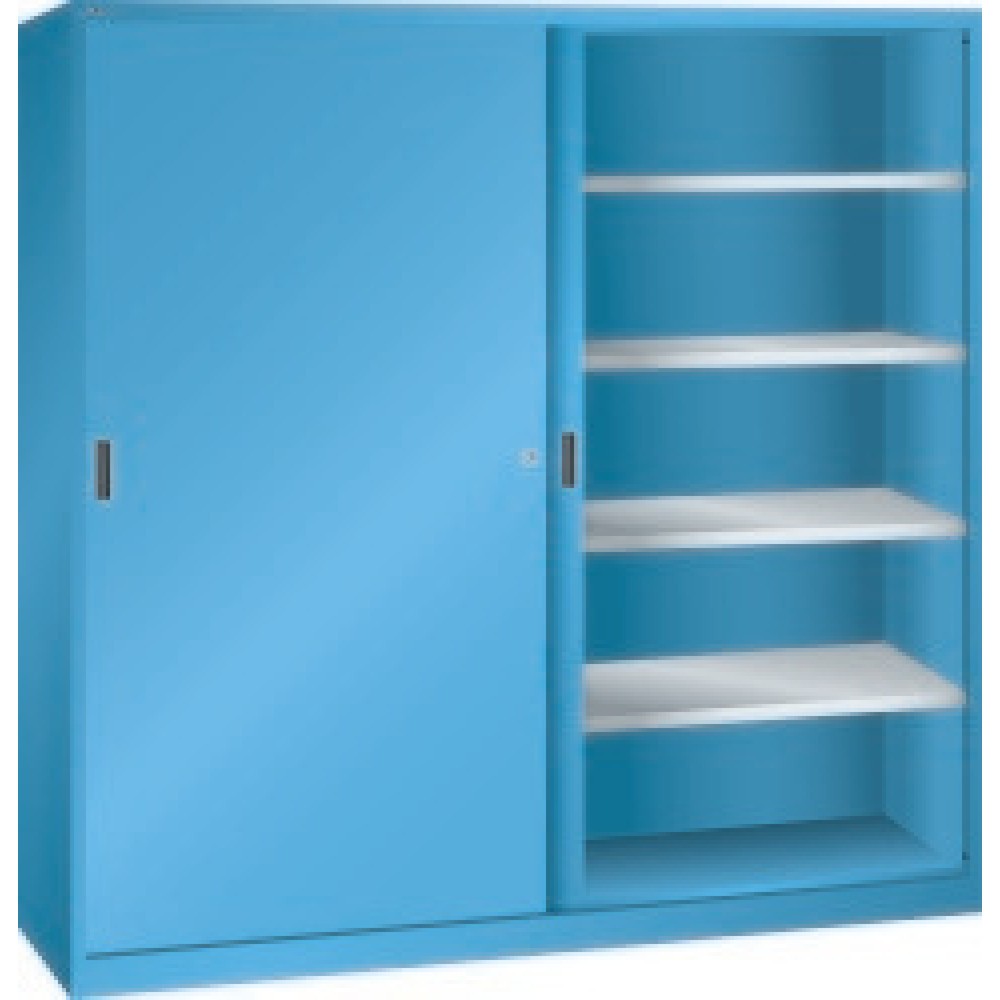 Product afbeelding: Schuifdeurenkast, extra breed, hxbxd 1.950 x 2.000 x 580 mm, lichtblauw, lichtblauw