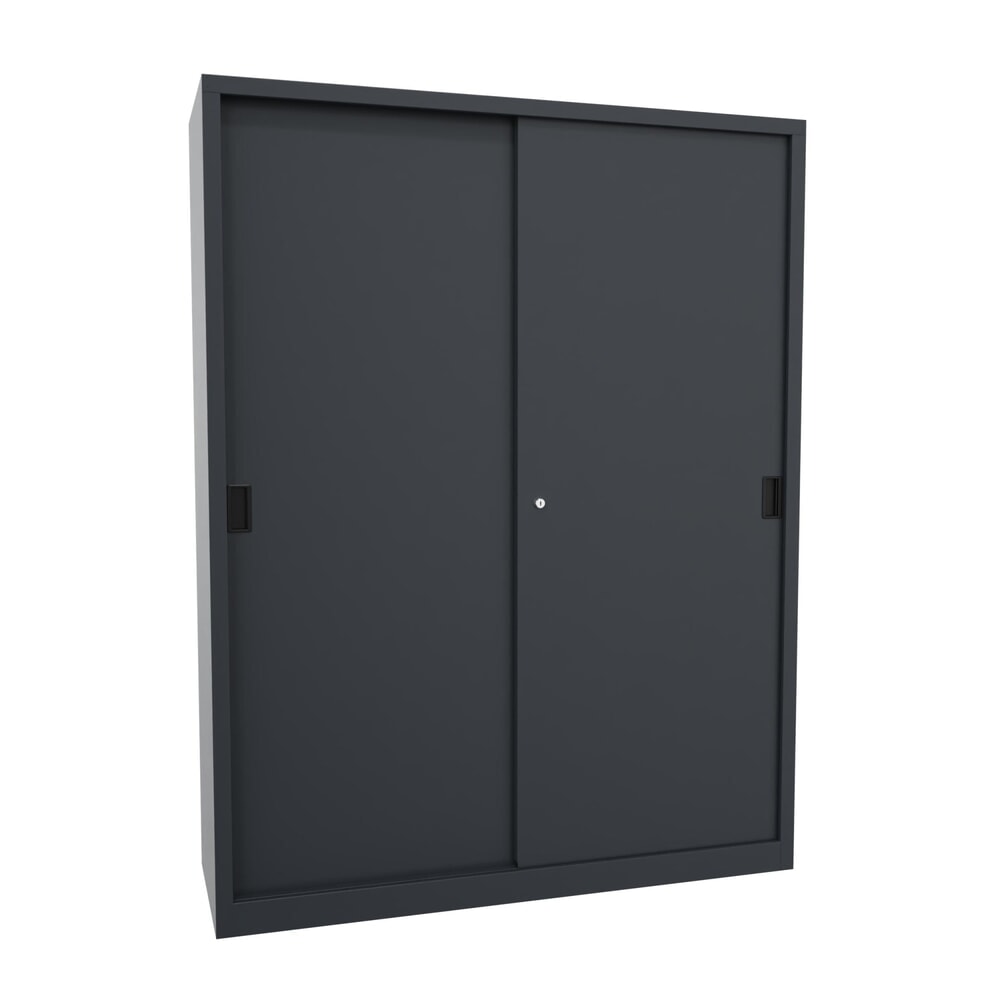 Productafbeelding nr. 1: Schuifdeurenkast PAVOY met 8 legborden + scheidingswand, hxbxd 1.950 x 1.500 x 500 mm, antracietgrijs, antracietgrijs