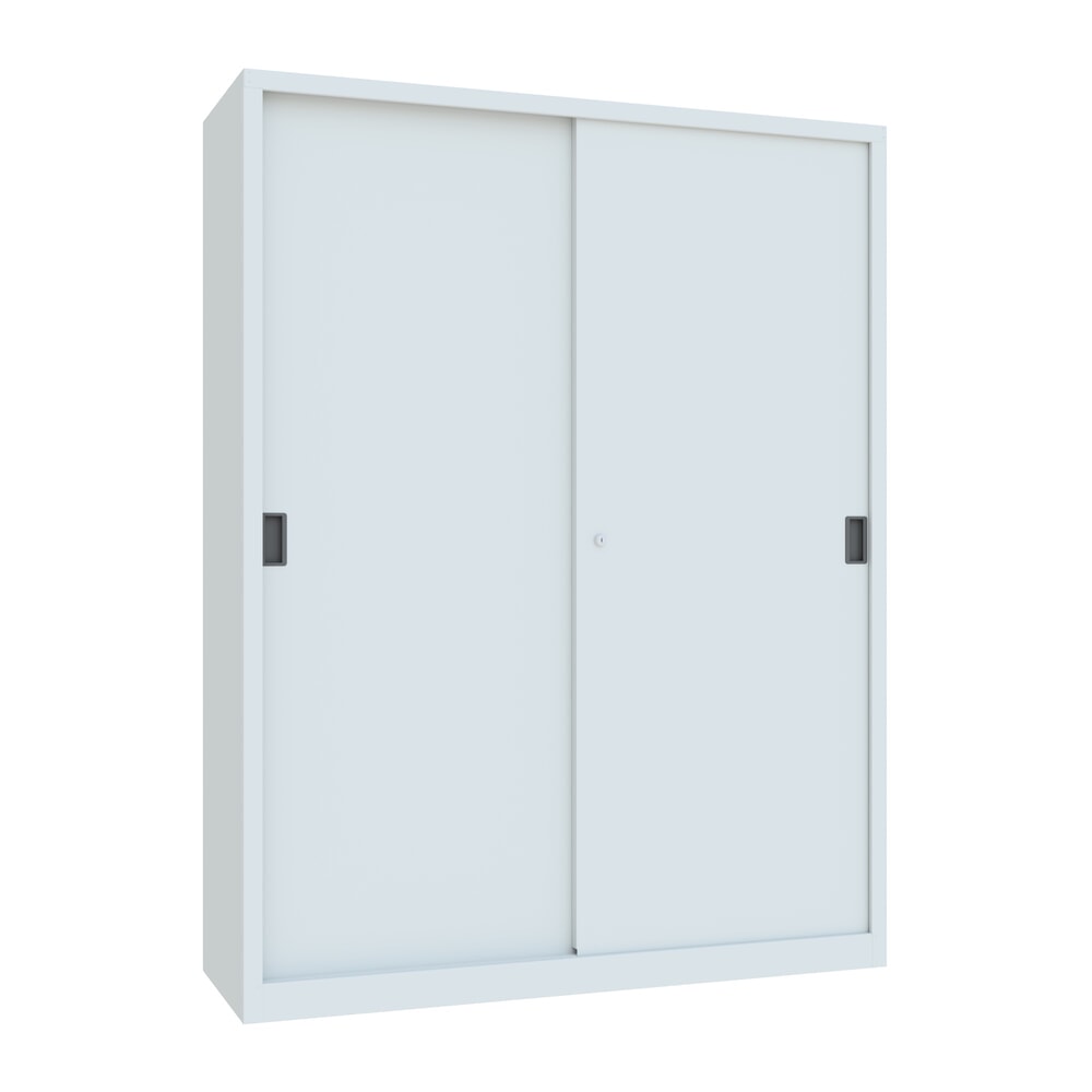 Productafbeelding nr. 1: Schuifdeurenkast PAVOY met 8 legborden + scheidingswand, hxbxd 1.950 x 1.500 x 500 mm, lichtgrijs, lichtgrijs