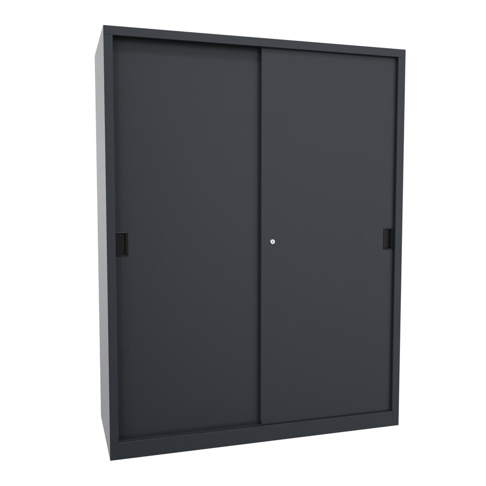 Productafbeelding nr. 1: Schuifdeurenkast PAVOY met 8 legborden + scheidingswand, hxbxd 1.950 x 1.500 x 600 mm, antracietgrijs, antracietgrijs