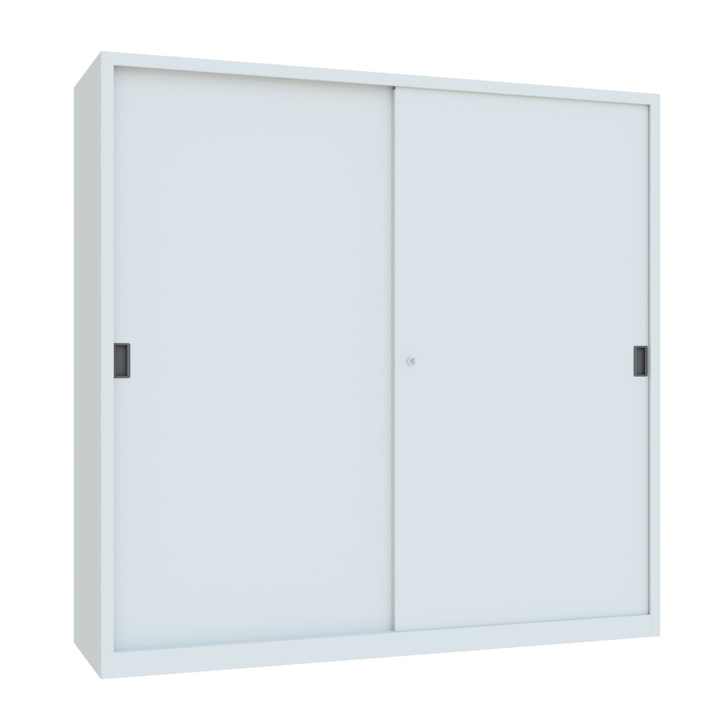 Productafbeelding nr. 2: Schuifdeurenkast PAVOY met 8 legborden + scheidingswand, hxbxd 1.950 x 2.000 x 600 mm, lichtgrijs, lichtgrijs
