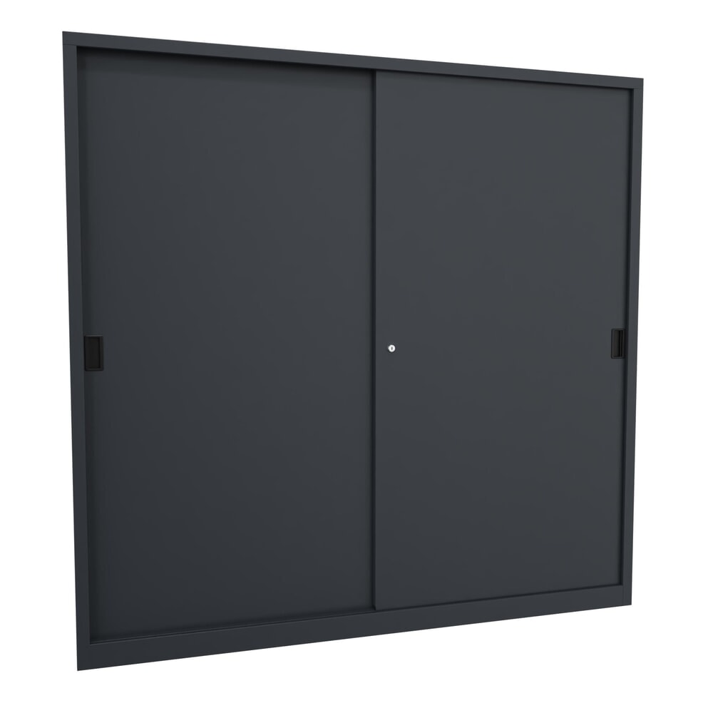 Product afbeelding: Schuifdeurenkast PAVOY met 8 legborden + scheidingswand, hxbxd 1.950 x 2.000 x 600 mm, antracietgrijs, antracietgrijs