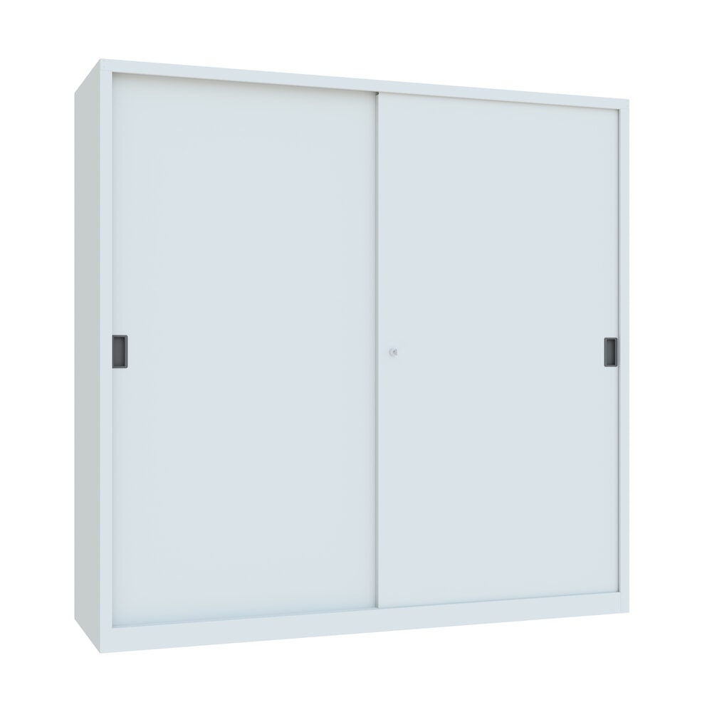 Product afbeelding: Schuifdeurenkast PAVOY met 8 legborden + scheidingswand, hxbxd 1.950 x 2.000 x 600 mm, lichtgrijs, lichtgrijs