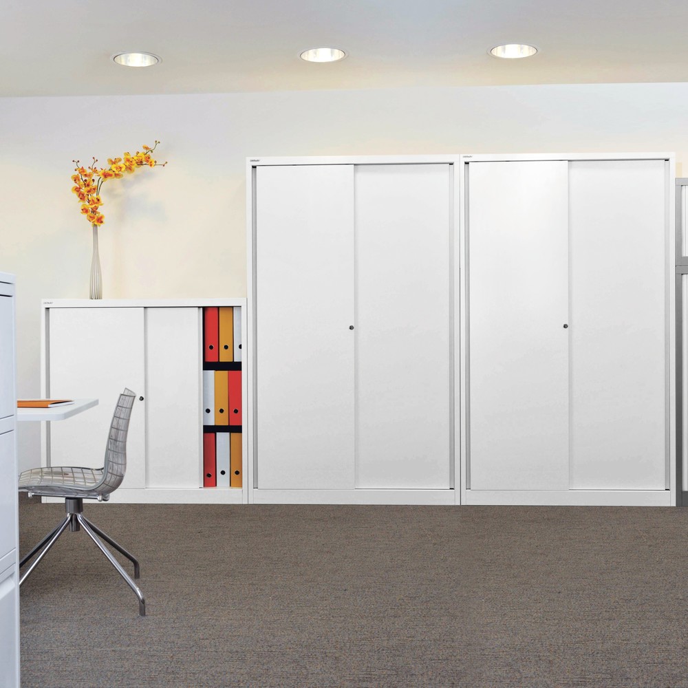 Productafbeelding nr. 2: Schuifdeurkast BISLEY Premium, hxbxd 839 x 1.200 x 430 mm, lichtgrijs