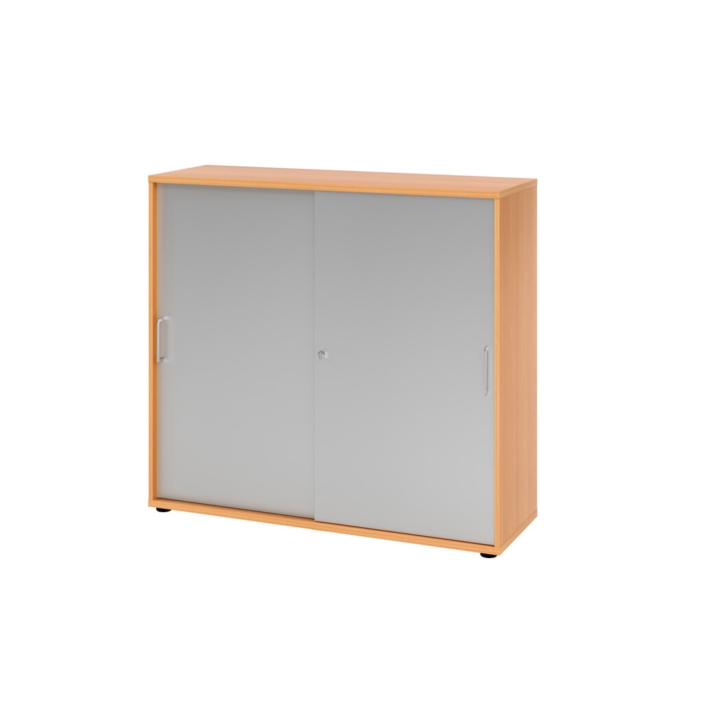 Schuifdeurkast Hammerbacher 3 OH 120 cm BS beuk / zilver Product afbeelding: Schuifdeurkast Hammerbacher 3 OH 120 cm BS beuk / zilver