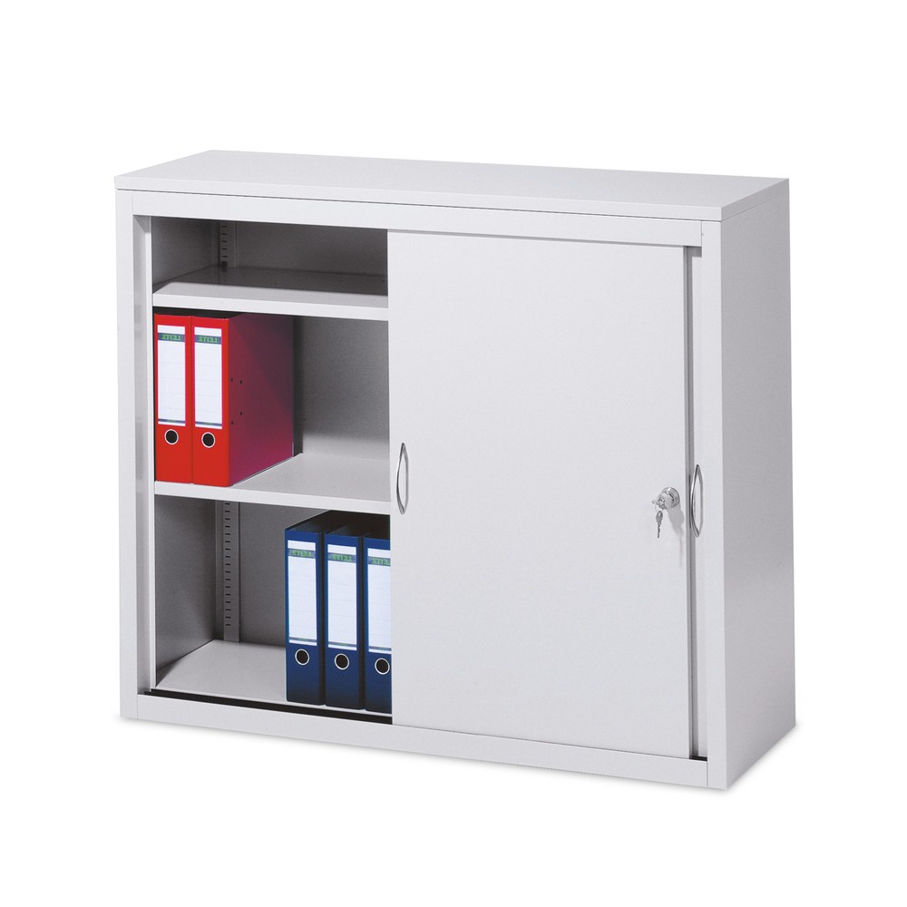 Product afbeelding: Schuifdeurkast, hxbxd 1.225 x 1.200 x 400 mm, lichtgrijs, gentiaanblauw, Lichtgrijs