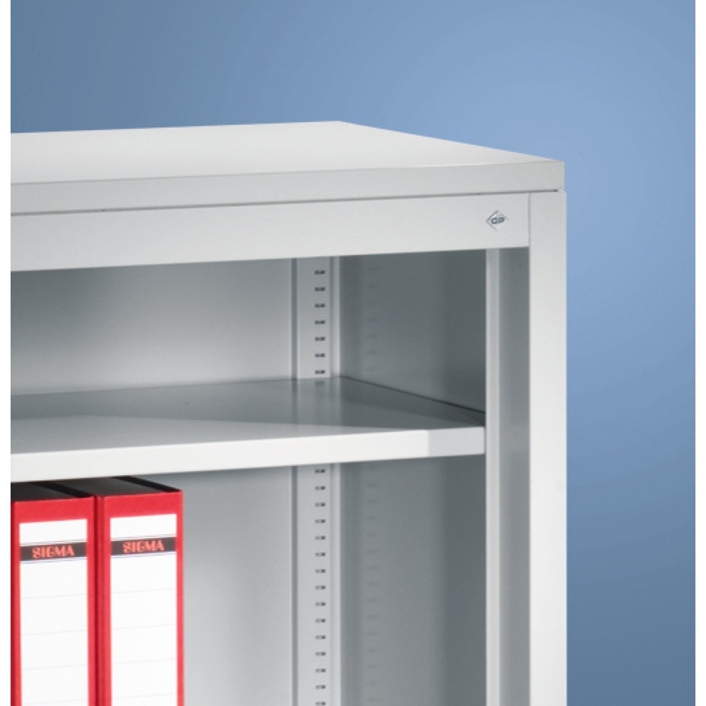Productafbeelding nr. 4: Schuifdeurkast, hxbxd 1.950 x 1.200 x 400 mm, lichtgrijs, robijnrood