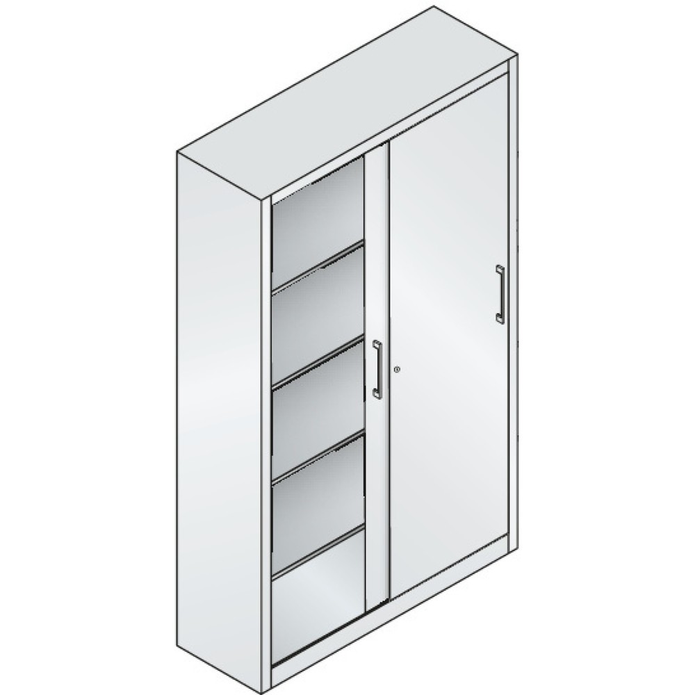 Productafbeelding nr. 5: Schuifdeurkast, hxbxd 1.950 x 1.200 x 400 mm, lichtgrijs, robijnrood