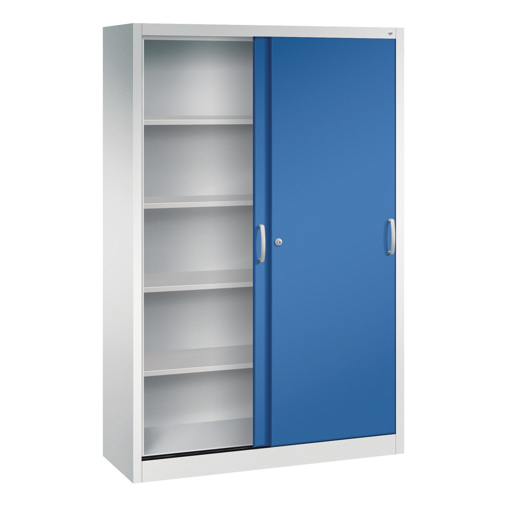Productafbeelding nr. 4: Schuifdeurkast, hxbxd 1.950 x 1.200 x 400 mm, lichtgrijs, gentiaanblauw
