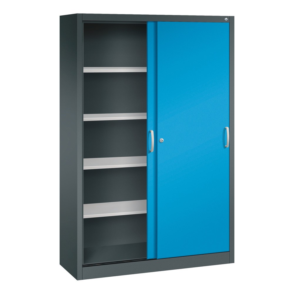 Productafbeelding nr. 4: Schuifdeurkast, hxbxd 1.950 x 1.200 x 400 mm, antracietgrijs, lichtblauw