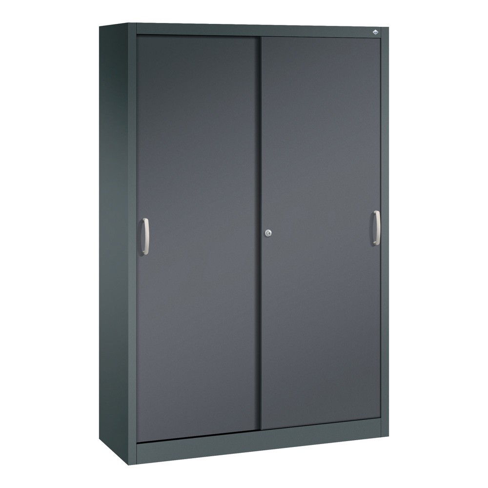 Product afbeelding: Schuifdeurkast, hxbxd 1.950 x 1.200 x 400 mm, antracietgrijs, zwartgrijs