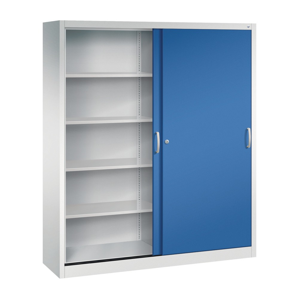 Productafbeelding nr. 3: Schuifdeurkast hxbxd 1.950 x 1.600 x 400 mm, lichtgrijs, gentiaanblauw