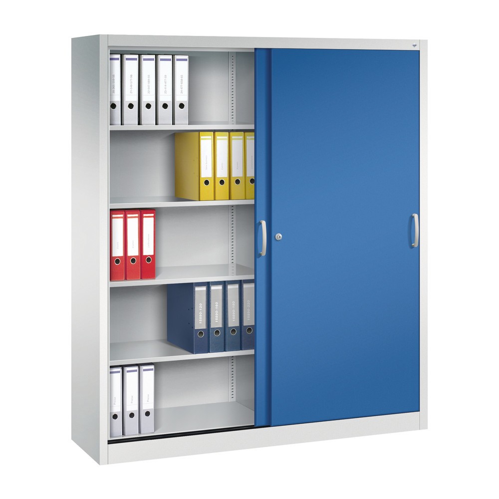 Productafbeelding nr. 4: Schuifdeurkast hxbxd 1.950 x 1.600 x 400 mm, lichtgrijs, gentiaanblauw