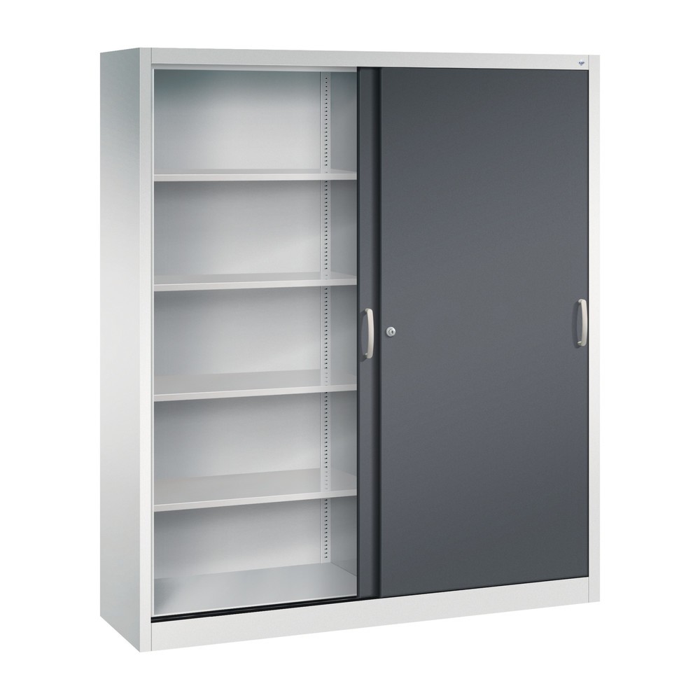 Productafbeelding nr. 3: Schuifdeurkast hxbxd 1.950 x 1.600 x 400 mm, lichtgrijs, zwartgrijs