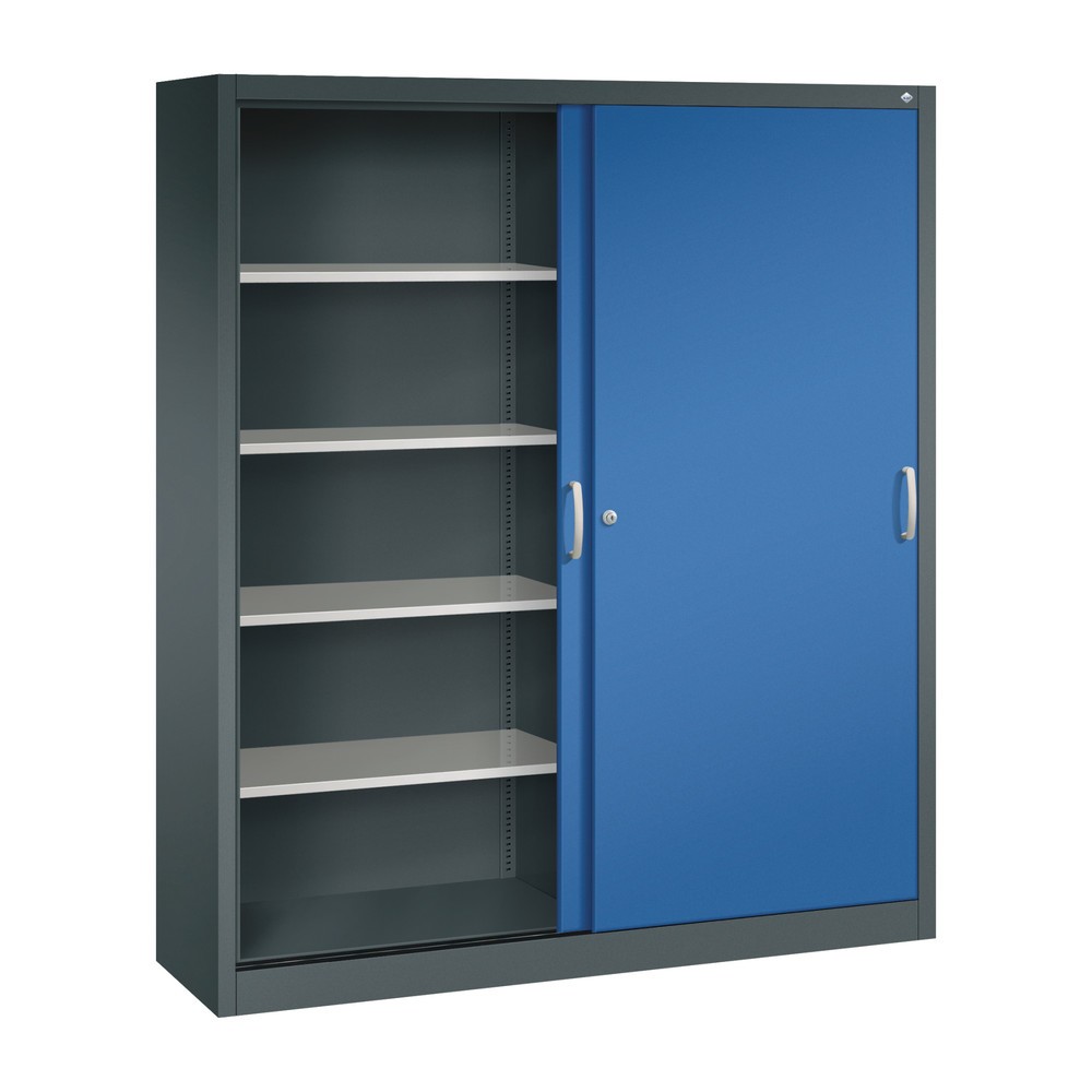Productafbeelding nr. 3: Schuifdeurkast hxbxd 1.950 x 1.600 x 400 mm, antracietgrijs, gentiaanblauw