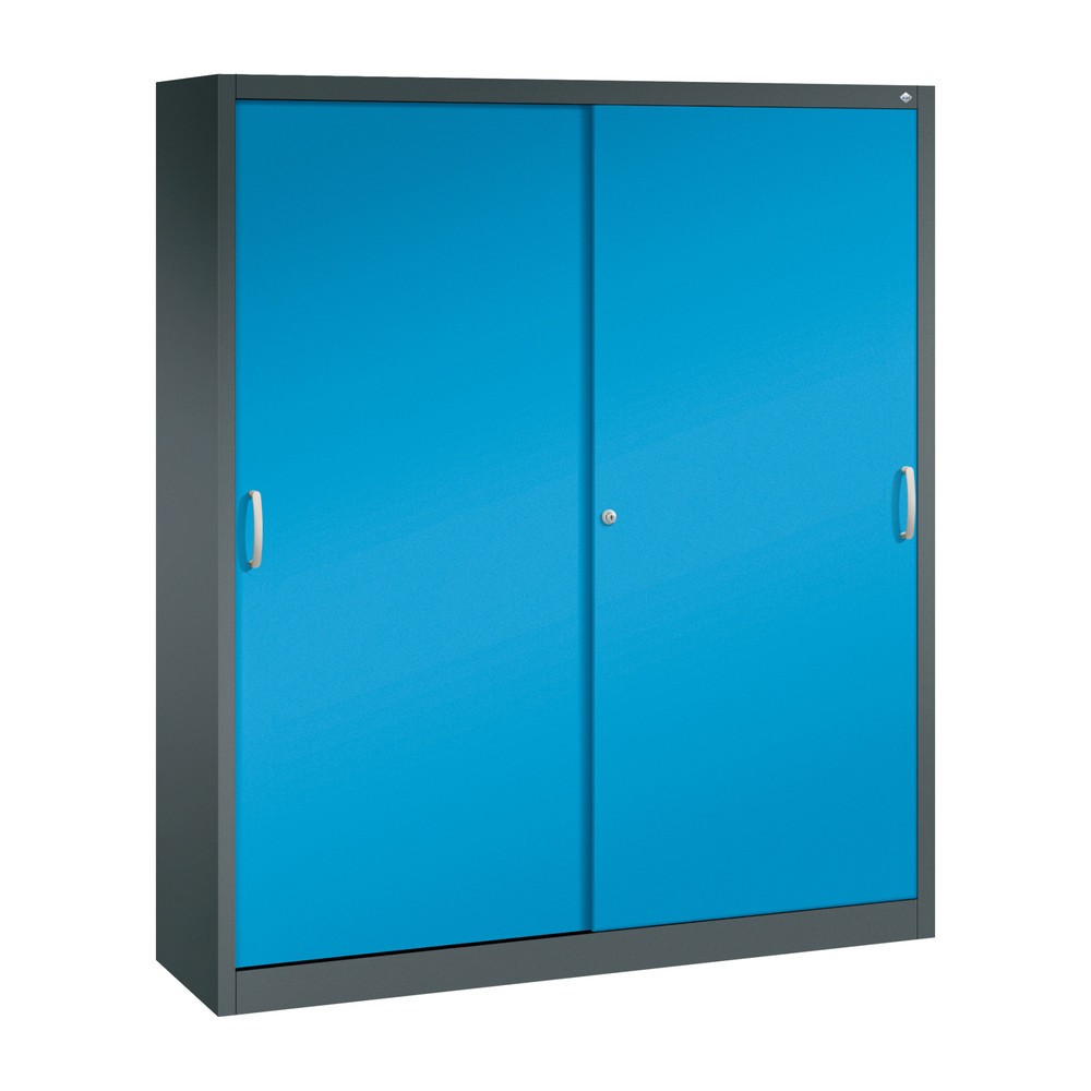 Productafbeelding nr. 1: Schuifdeurkast hxbxd 1.950 x 1.600 x 400 mm, antracietgrijs, lichtblauw