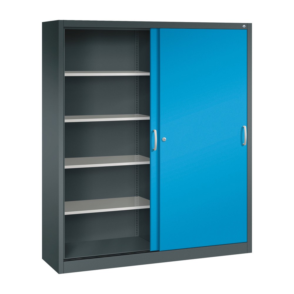 Productafbeelding nr. 3: Schuifdeurkast hxbxd 1.950 x 1.600 x 400 mm, antracietgrijs, lichtblauw