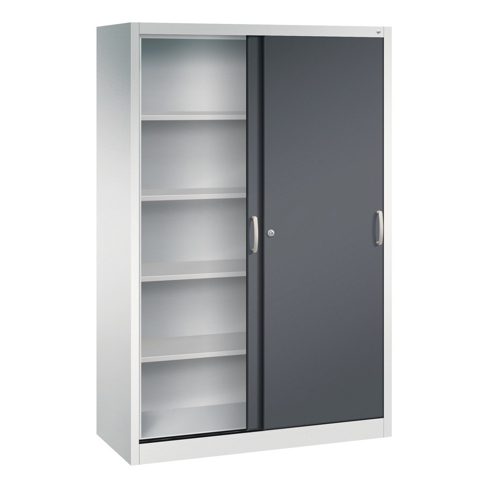 Productafbeelding nr. 3: Schuifdeurkast, 1.950 x 1.200 x 500 mm, lichtgrijs, zwartgrijs
