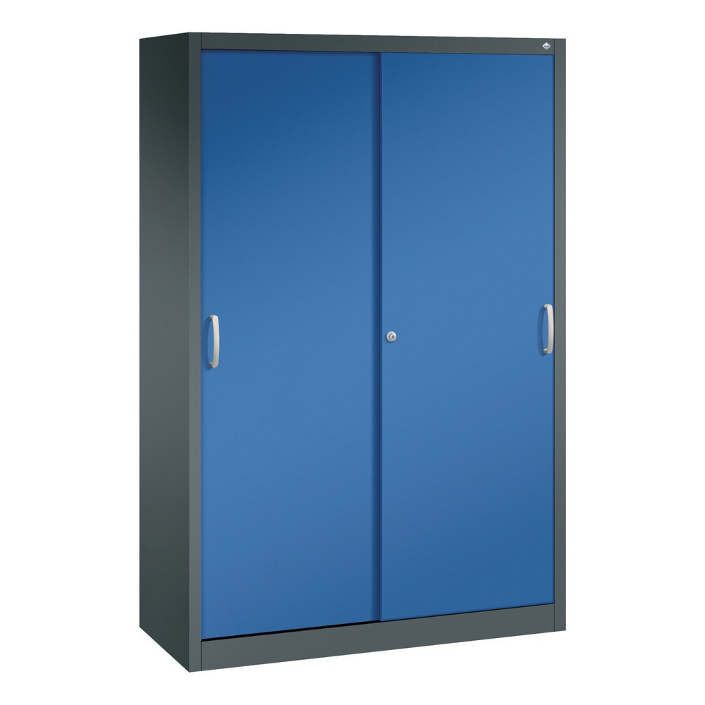 Product afbeelding: Schuifdeurkast, 1.950 x 1.200 x 500 mm, antracietgrijs, gentiaanblauw