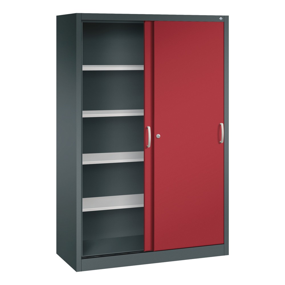 Productafbeelding nr. 3: Schuifdeurkast, 1.950 x 1.200 x 500 mm, antracietgrijs, robijnrood